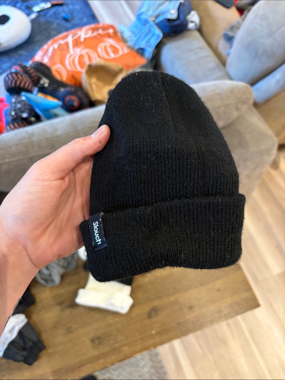 Black Knit Cuffed Beanie - newborn Winter Hat